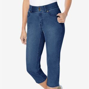 NEW Secret Solutions™ Tummy Smoothing Capri Jean By Woman Within, Size 30W
